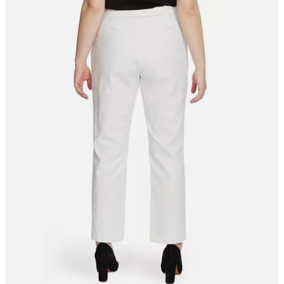 Vince Camuto Essentials Slim Leg Stretch Slit Ankle Pants Ivory Plus Sz 14W NWT - Picture 7 of 12